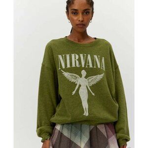 DAYDREAMER Nirvana in Utero Tour Oversized Sweatshirt Green Size Large